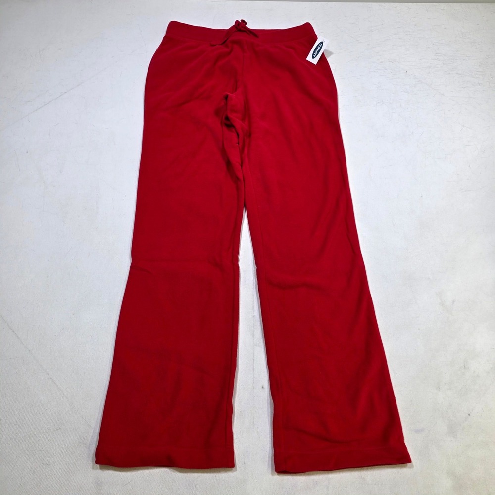 Old Navy Pajama Pants Women Size S Red Microfleece Sleep Bottoms Drawstring Cozy